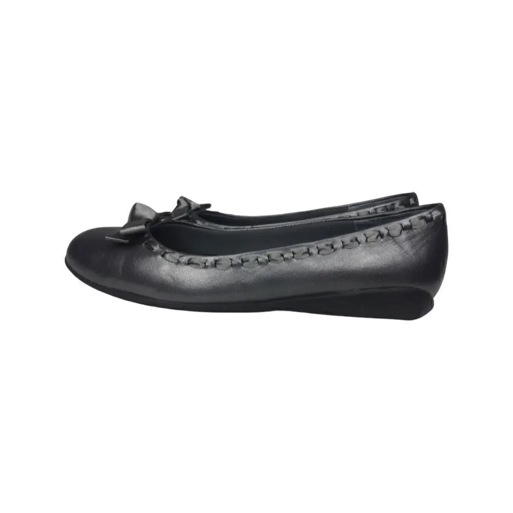 Walking Cradles Pewter Metallic Leather Flats Size 9B